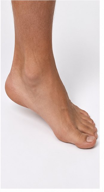 Side view of a foot and ankle showing the tappable pain areas